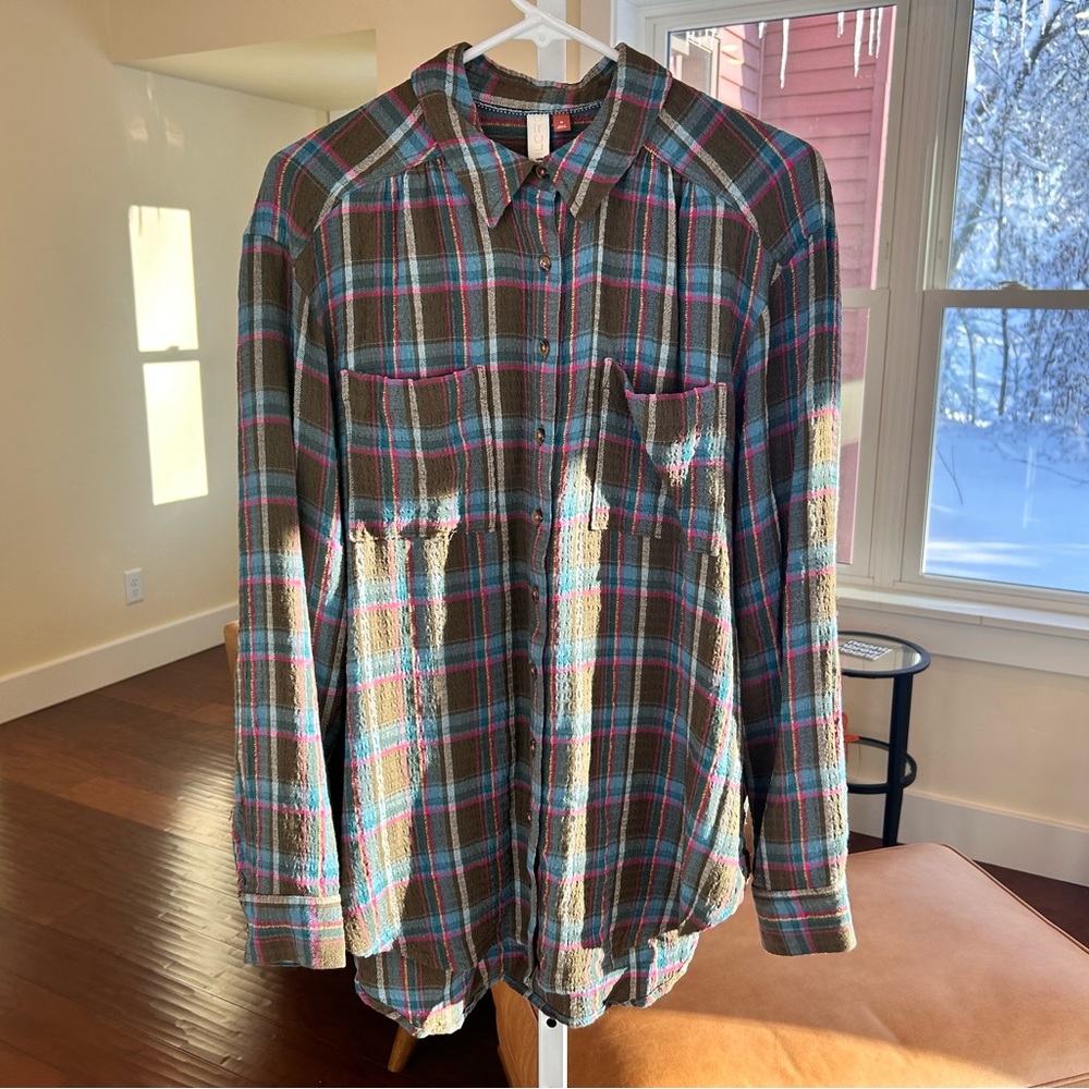 Anthropologie Pilcro Relaxed Soft Button Down Shirt, Size M